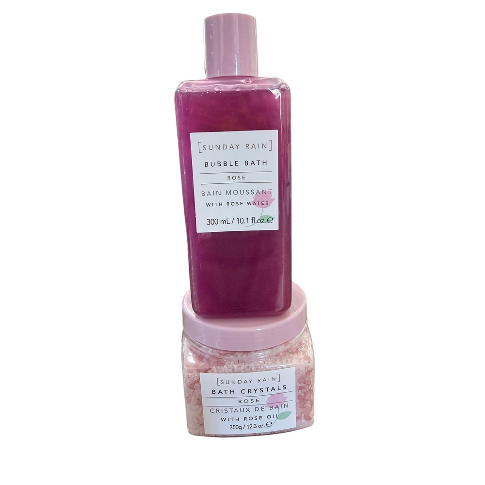 Sunday Rain Rose Bath Set Bubble Bath -NEW